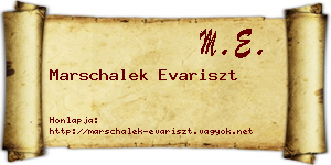 Marschalek Evariszt névjegykártya